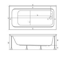 Shower Artmina 80x150 Dikdörtgen Küvet