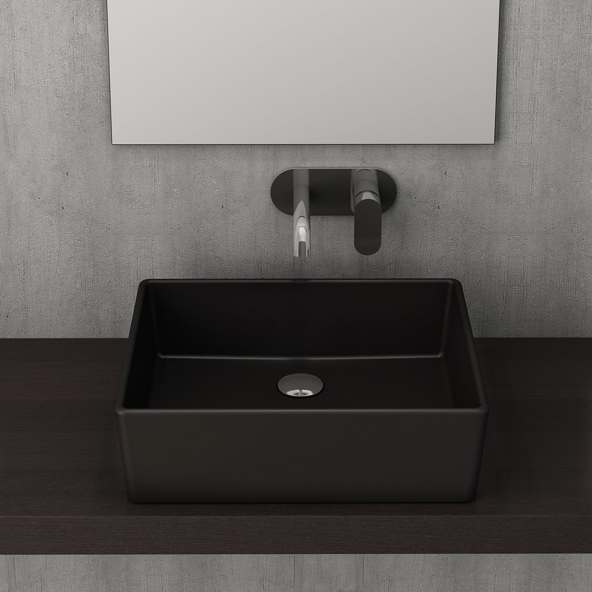 Bocchi | Milano Çanak Lavabo 50 cm Mat Siyah