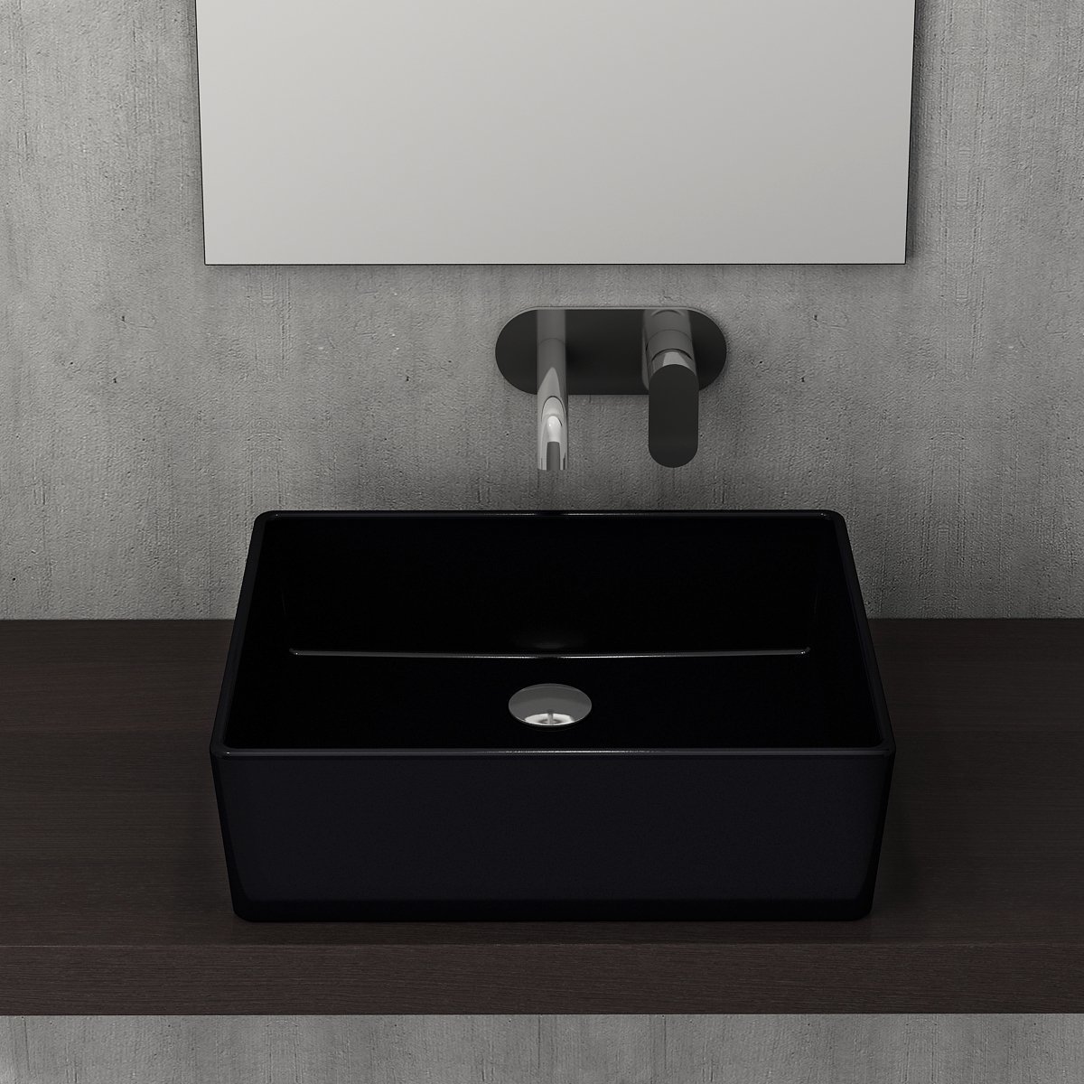 Bocchi | Milano Çanak Lavabo 50 cm Parlak Siyah