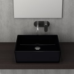 Bocchi | Milano Çanak Lavabo 50 cm Parlak Siyah