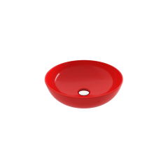 Bocchi Sottile Slim Line Yuvarlak 38 cm Lavabo Parlak Kırmızı