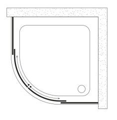 Shower Neptün 80x80 2 Sabit 2 Çalışır Oval Tekne Üzeri Kabin