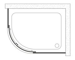 Shower Neptün 80x120 2 Sabit 2 Çalışır Asimetrik Tekne Üzeri Kabin