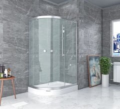 Shower Neptün 80x160 2 Sabit 2 Çalışır Asimetrik Tekne Üzeri Kabin