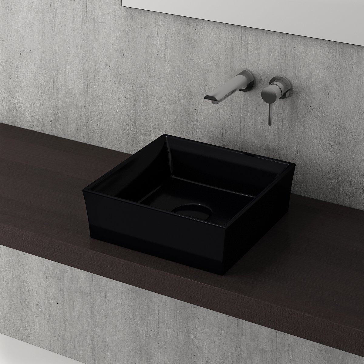 Bocchi | Vessel Çanak Lavabo 38*38 cm Parlak Siyah