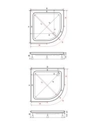 Shower 90x90 Oval Duş Teknesi (Panelli)