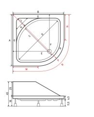 Shower Milet 110x110 Oval Oturmalı Duş Teknesi (Panelli)