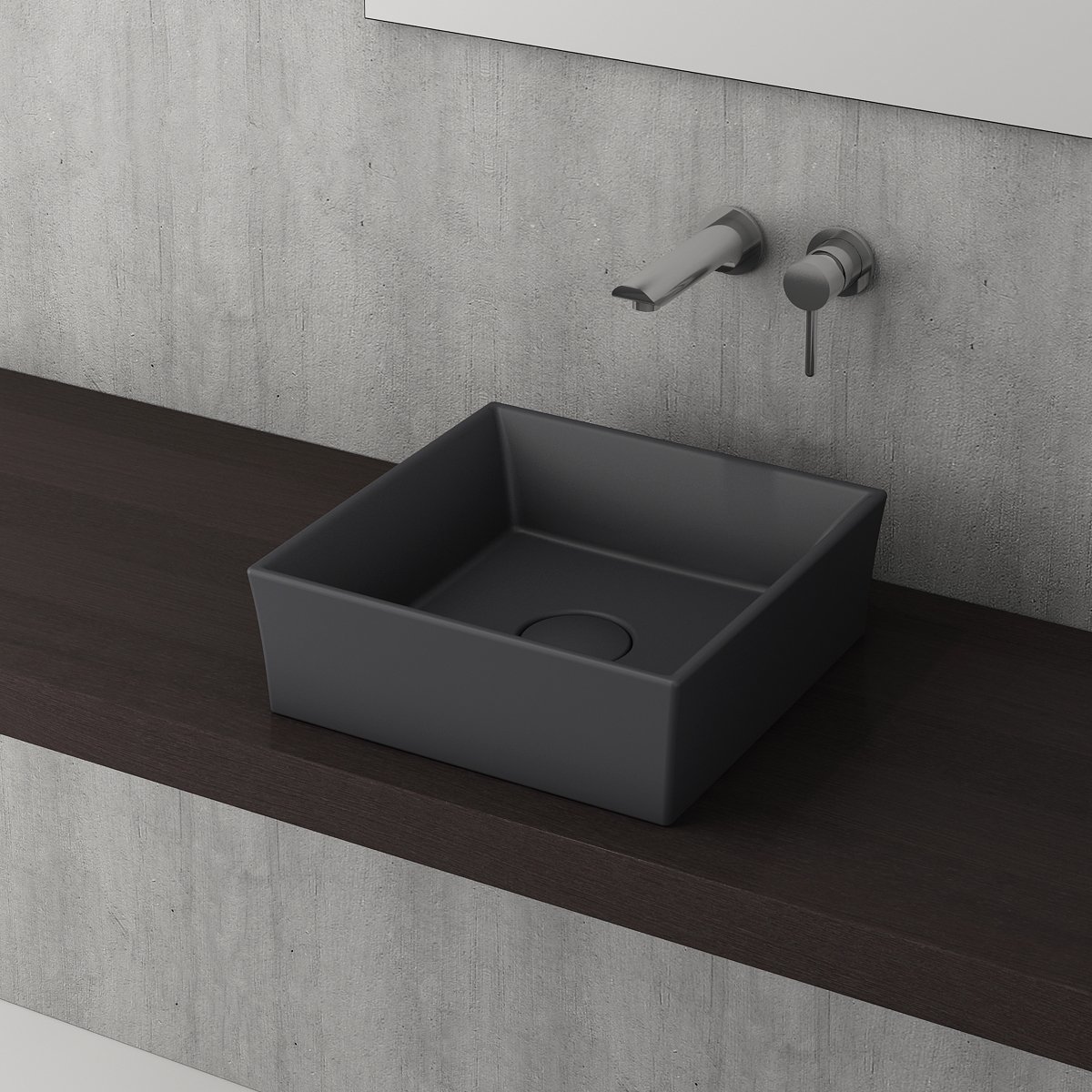 Bocchi | Vessel Çanak Lavabo 38*38 cm Mat Antrasit