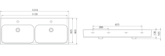 TURKUAZ | PİNTO ETAJERLİ LAVABO 120 CM (ÇİFT HAZNELİ)