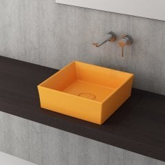 Bocchi | Vessel Çanak Lavabo 38*38 cm Parlak Mandalina Sarı