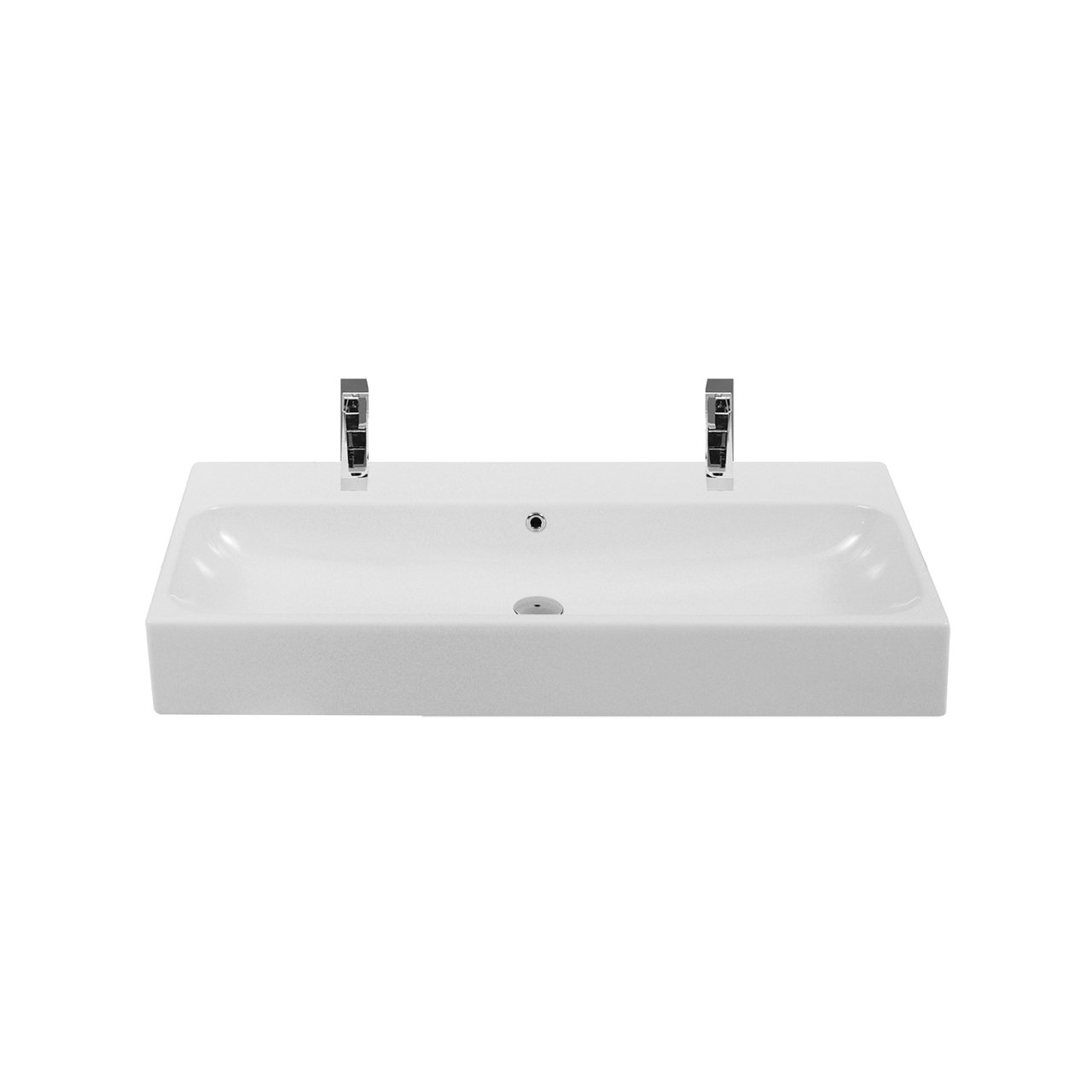 TURKUAZ | PİNTO ETAJERLİ LAVABO 100 CM (TEK HAZNELİ, ÇİFT BATARYA DELİKLİ)