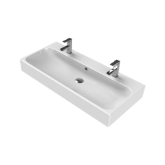 TURKUAZ | PİNTO ETAJERLİ LAVABO 100 CM (TEK HAZNELİ, ÇİFT BATARYA DELİKLİ)