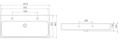 TURKUAZ | PİNTO ETAJERLİ LAVABO 100 CM (TEK HAZNELİ, ÇİFT BATARYA DELİKLİ)