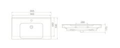 TURKUAZ | ANOVA ETAJERLİ LAVABO 100x50 CM