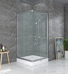 Shower Neptün 95x95 2 Sabit 2 Çalışır Kare Tekne Üzeri Kabin