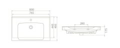 TURKUAZ | ANOVA ETAJERLİ LAVABO 80 CM