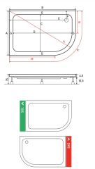 Shower 80x150 Oval Asimetrik Duş Teknesi (Panelli)