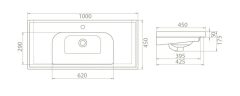 TURKUAZ | FRAME ETAJERLİ LAVABO 100 CM