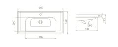 TURKUAZ | FRAME ETAJERLİ LAVABO 90x45 CM