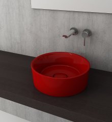Bocchi | Vessel Oval Çanak Lavabo 38 cm Parlak Kırmızı