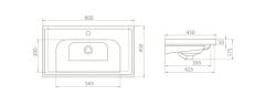 TURKUAZ | FRAME ETAJERLİ LAVABO 80x45 CM