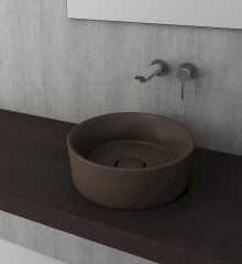 Bocchi | Vessel Oval Çanak Lavabo 38 cm Mat Kahve