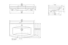 TURKUAZ | PLUS ETAJERLİ LAVABO 90 CM