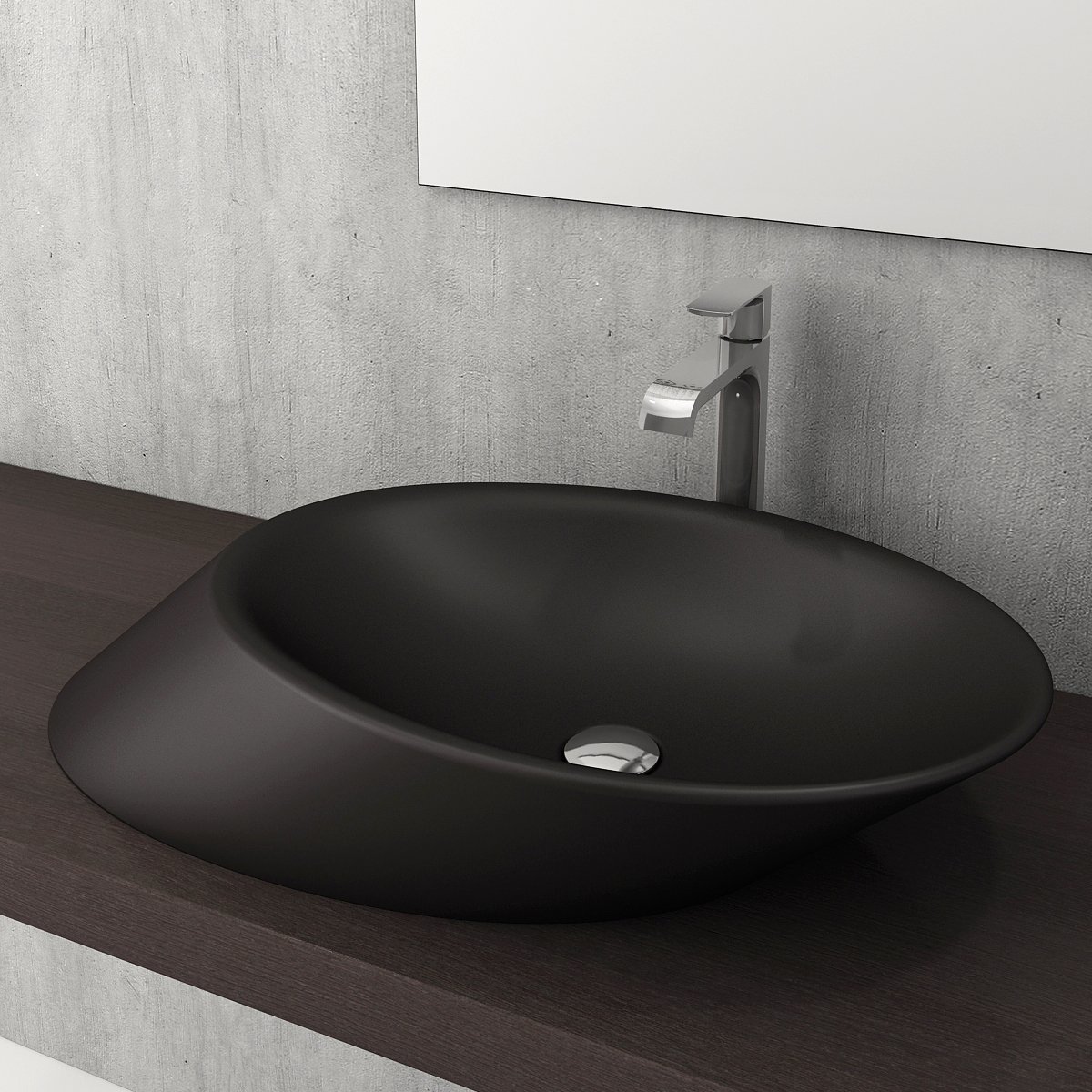 Bocchi | Vessel Çanak Lavabo 70 cm Mat Siyah
