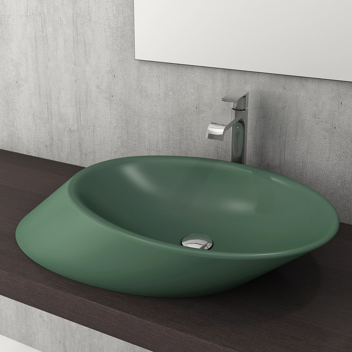 Bocchi | Vessel Çanak Lavabo 70 cm Mat Yeşil