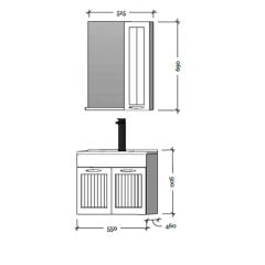 Bagnora Alya 55 cm Antrasit Banyo Dolabı