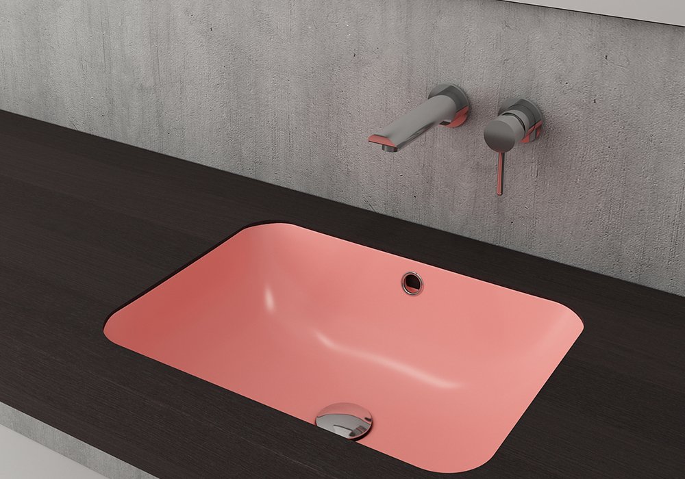 Bocchi | Scala Tezgah Altı Lavabo 55x41 cm Mat Somon