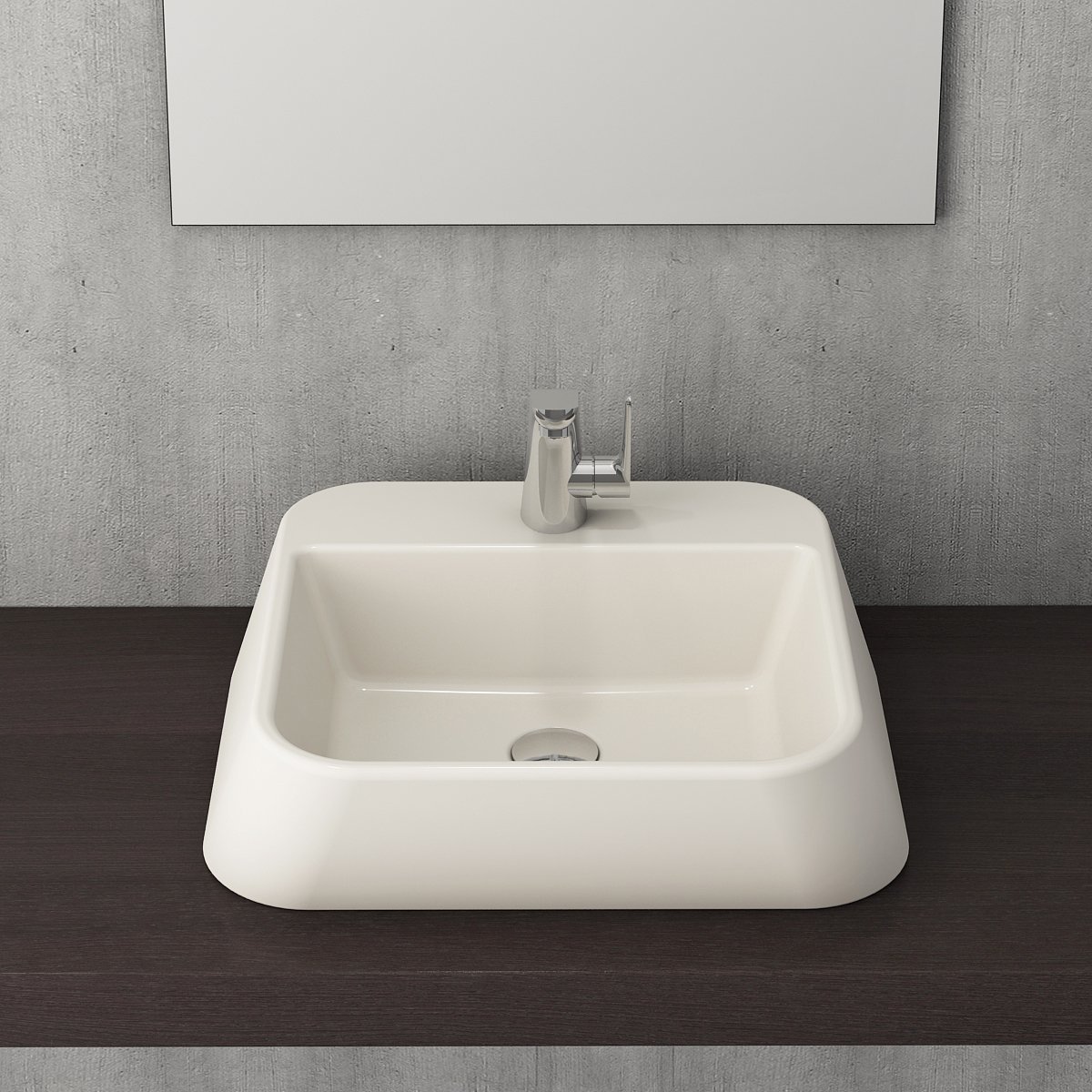 Bocchi | Firenze Çanak Lavabo 50*42 cm Parlak Bisküvi