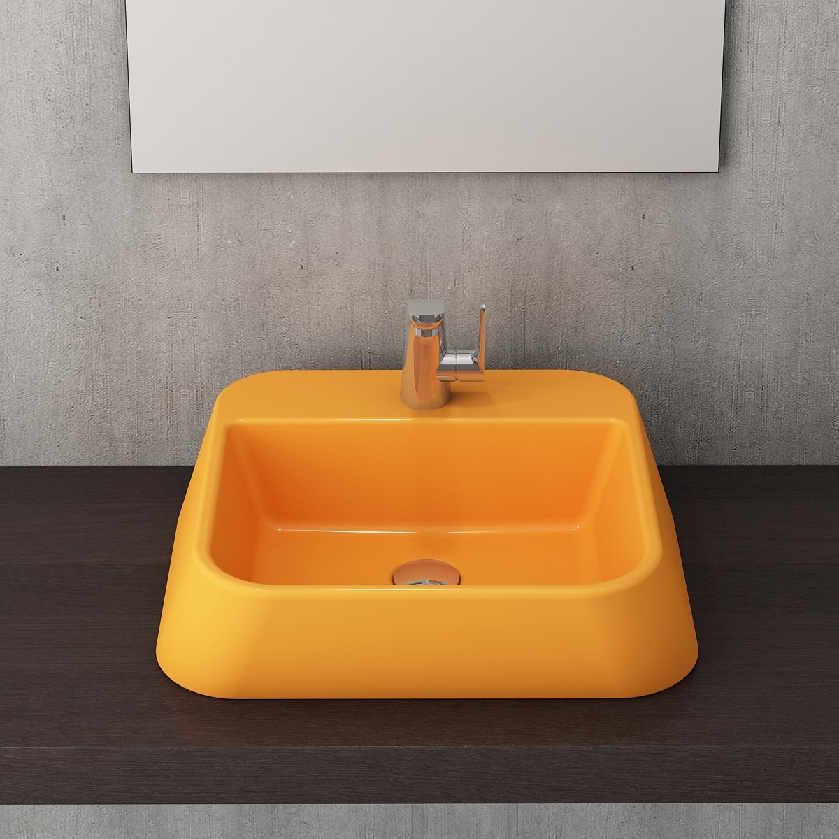 Bocchi | Firenze Çanak Lavabo 50*42 cm Parlak Mandalina Sarı