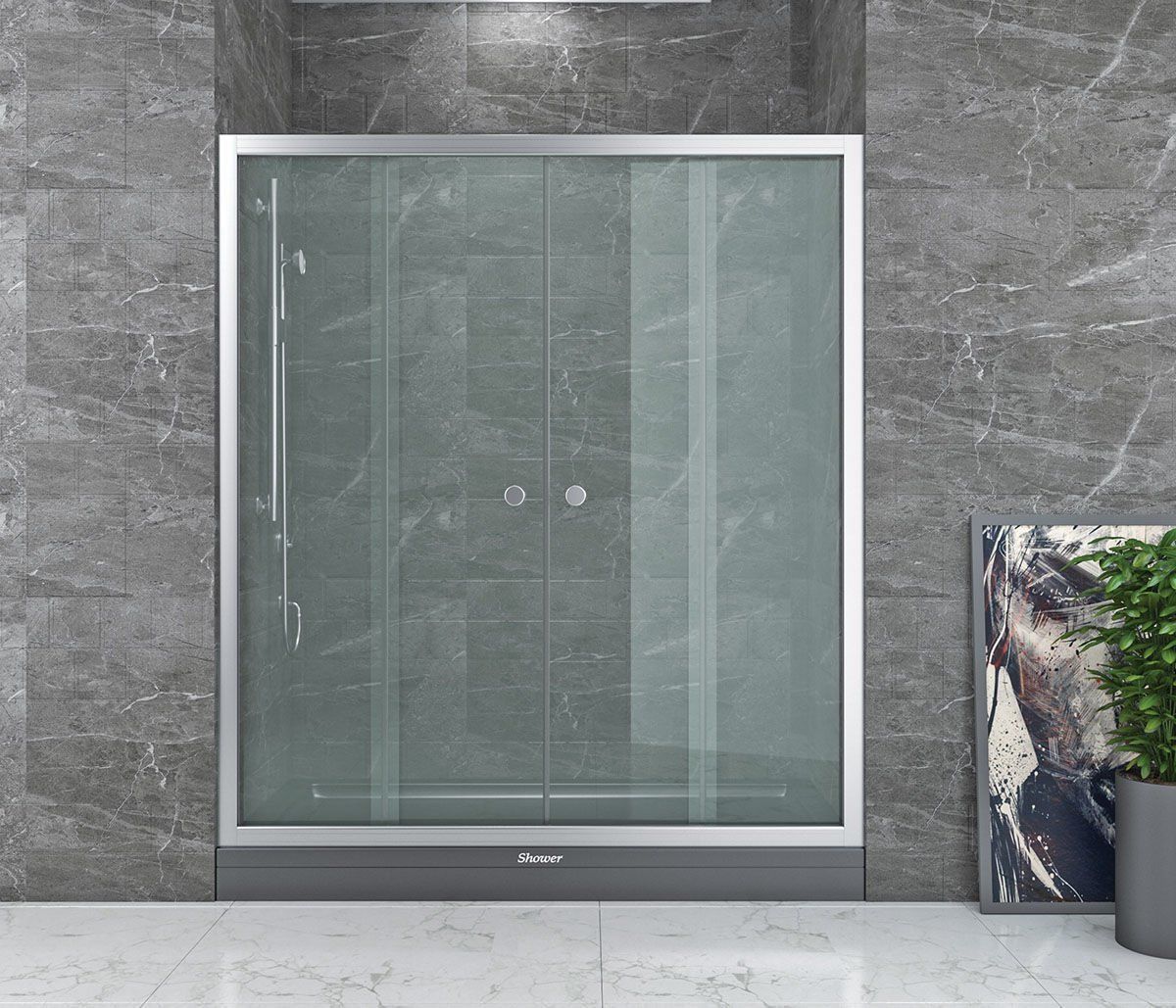 Shower Neptün 150 cm İki Duvar Arası 2 Sabit 2 Çalışır Tekne Üzeri Kabin