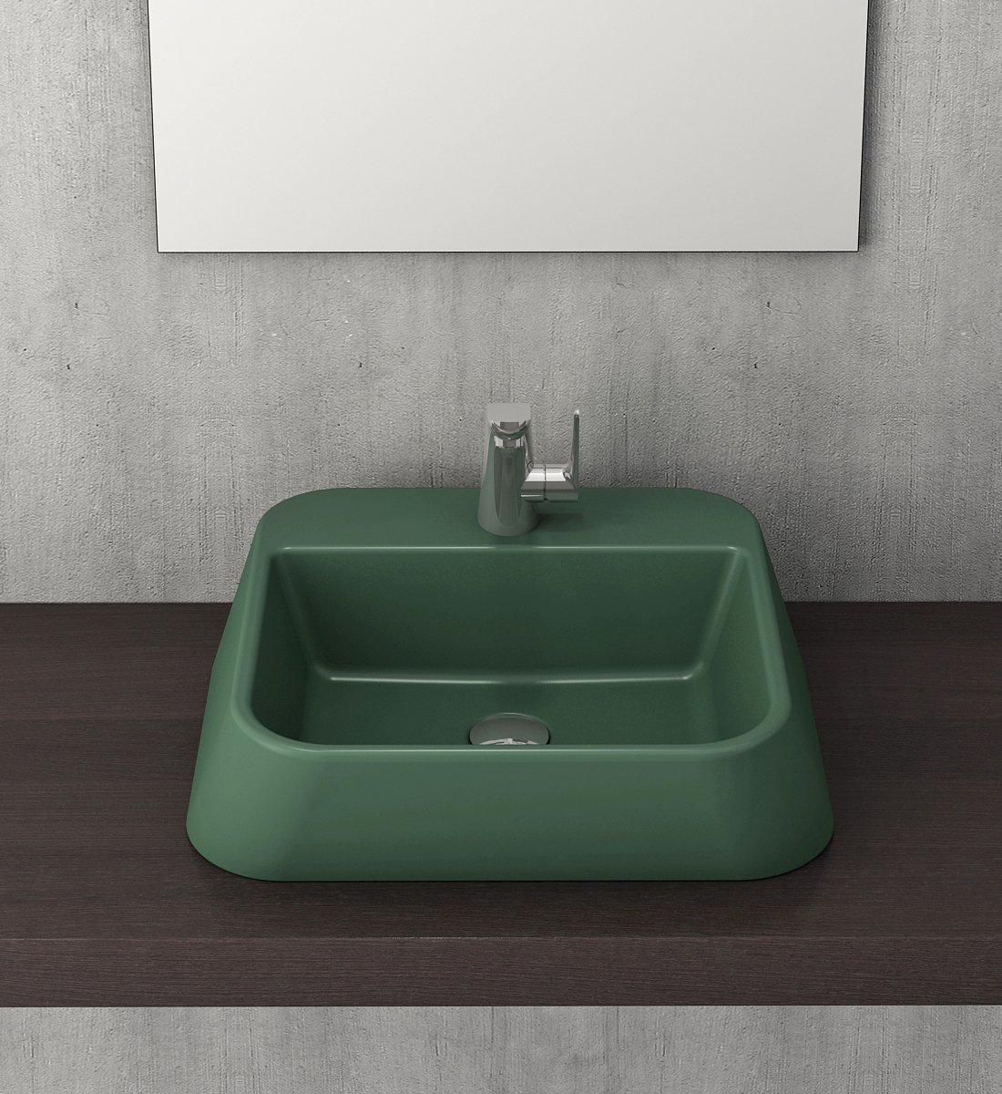 Bocchi | Firenze Çanak Lavabo 50*42 cm Mat Yeşil