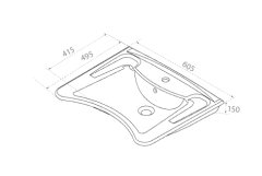 TURKUAZ BEDENSEL ENGELLİ LAVABO 60 CM