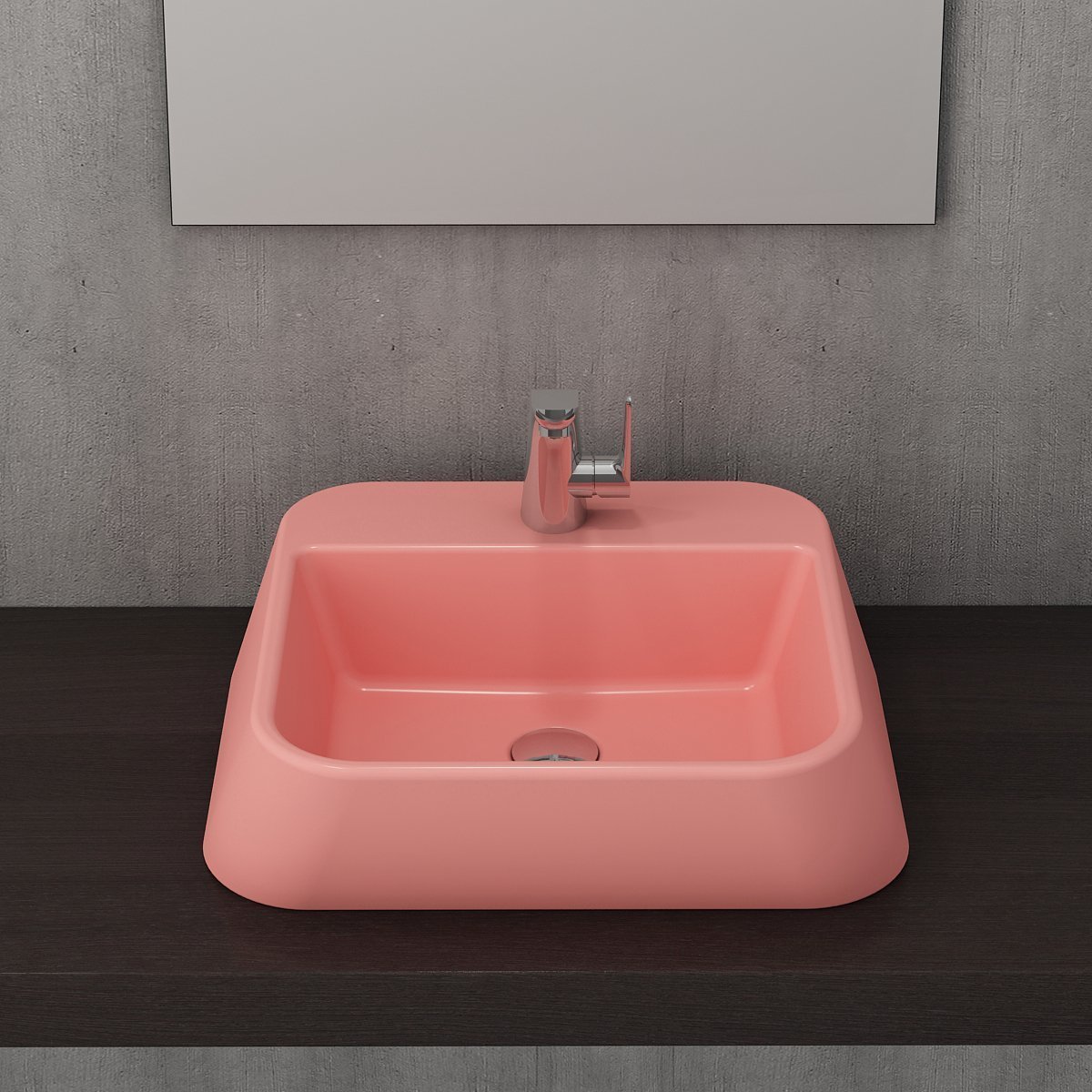 Bocchi | Firenze Çanak Lavabo 50*42 cm Mat Somon