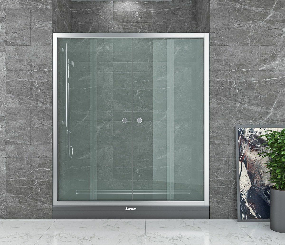 Shower Neptün 190 cm İki Duvar Arası 2 Sabit 2 Çalışır Tekne Üzeri Kabin