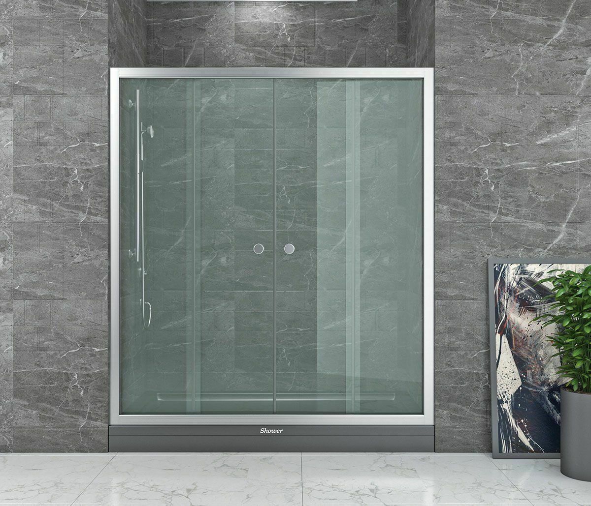 Shower Neptün 200 cm İki Duvar Arası 2 Sabit 2 Çalışır Tekne Üzeri Kabin