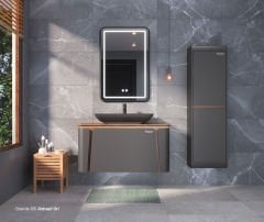 Shower Grande 100 cm Banyo Dolabı Antrasit Gri