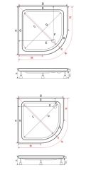 Shower 80x80 Slender Düz Zemin Oval Duş Teknesi (Panelli)