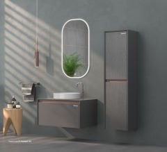 Shower Stone Line 80 cm Banyo Dolabı Antrasit
