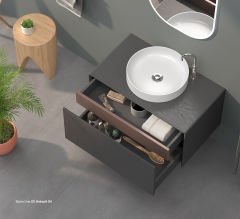 Shower Stone Line 80 cm Banyo Dolabı Antrasit