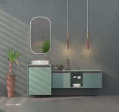 Shower Stone Art 120+55 cm Banyo Dolabı Melisa