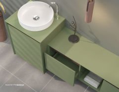 Shower Stone Art 120+55 cm Banyo Dolabı Melisa