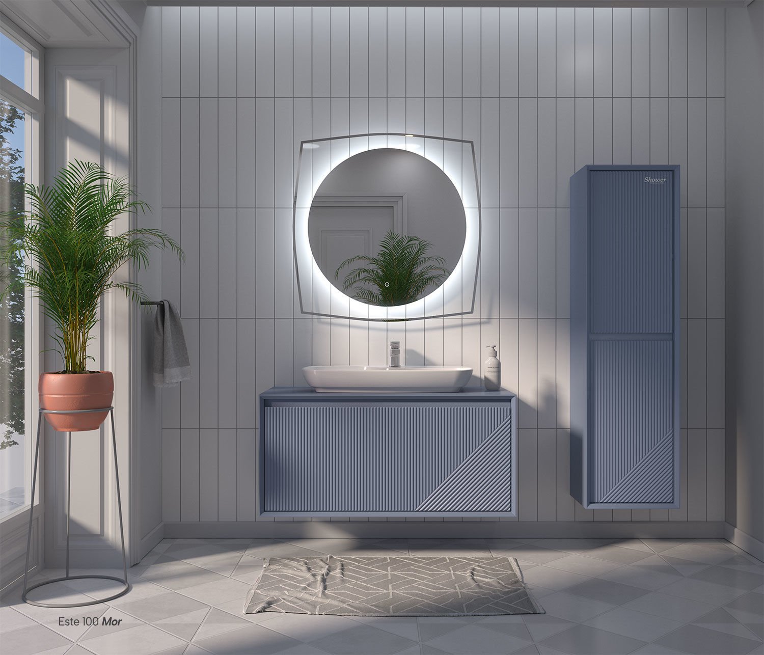 Shower Este 100 cm Banyo Dolabı