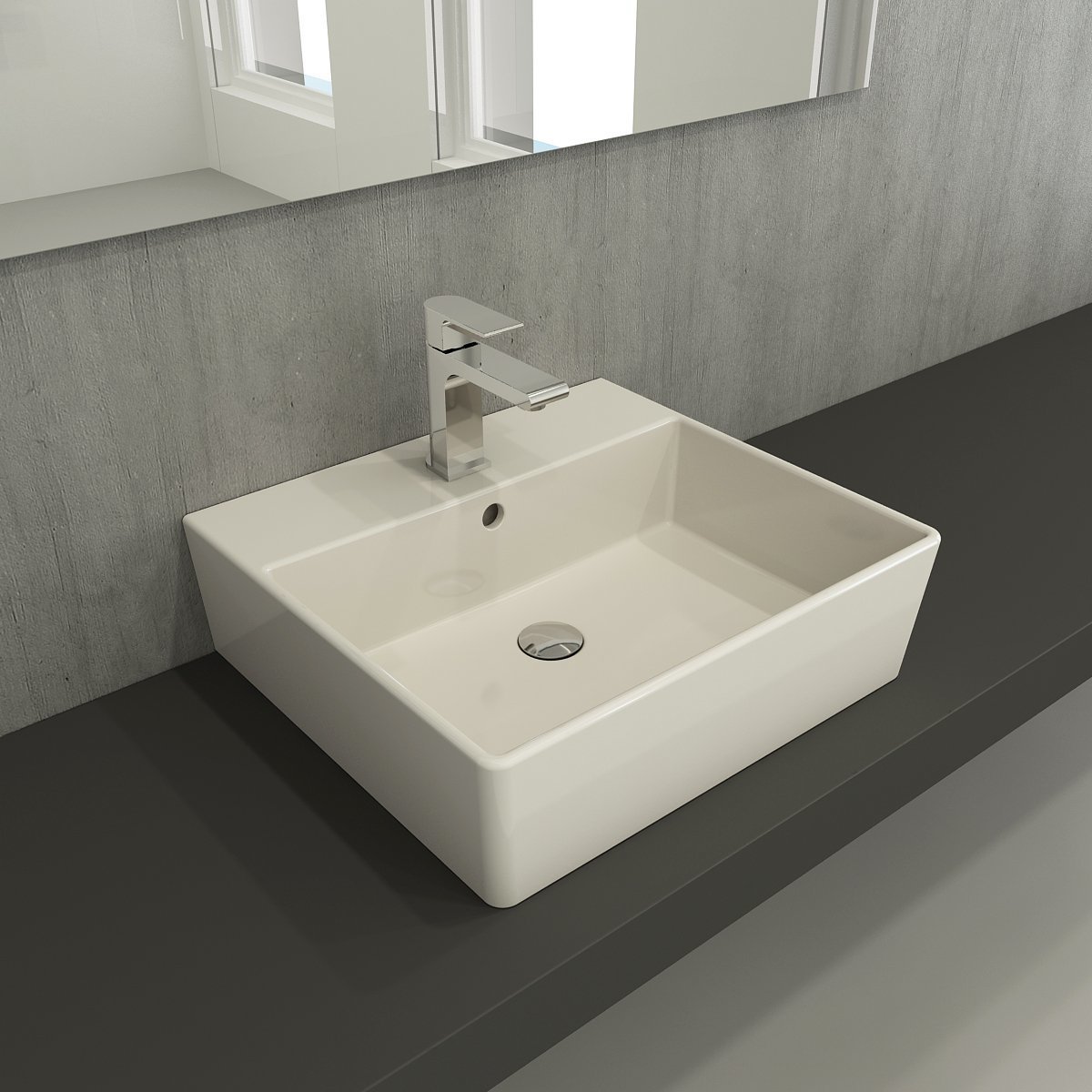 Bocchi | Milano 50 cm Lavabo Parlak Bisküvi