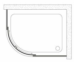 Shower Satürn 80x90 2 Sabit 2 Çalışır Asimetrik Tekne Üzeri Kabin