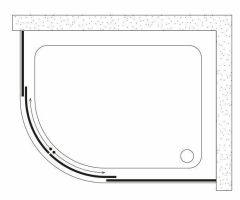 Shower Satürn 80x130 2 Sabit 2 Çalışır Asimetrik Tekne Üzeri Kabin