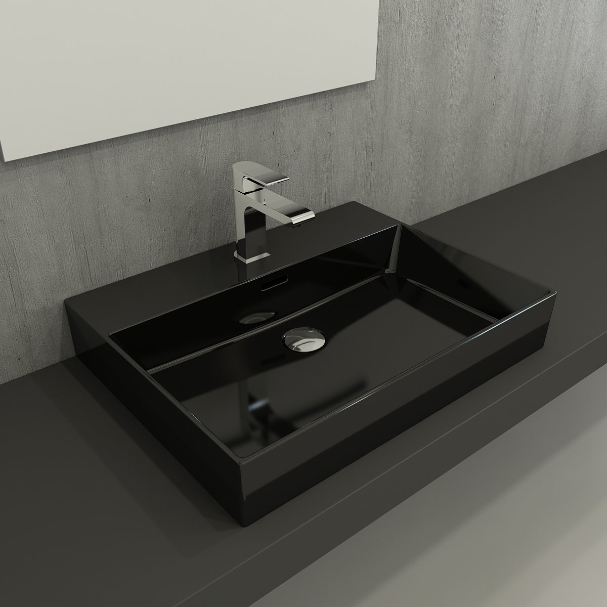 Bocchi | Milano 60 cm Lavabo Parlak Siyah